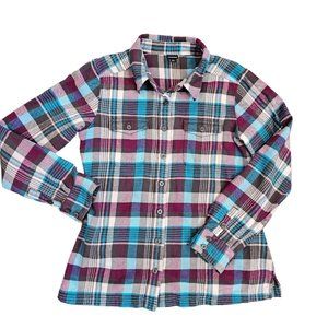 Patagonia Long-Sleeved Fjord Flannel Shirt Shaket Thick Organic‎ Cotton Size 8